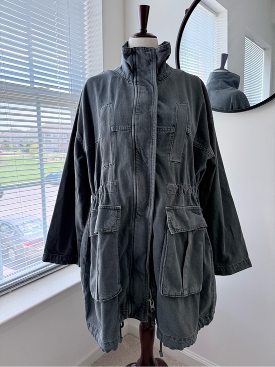 Zara Jackets & Blazers - Zara Denim Utility Jacket in Washed Charcoal